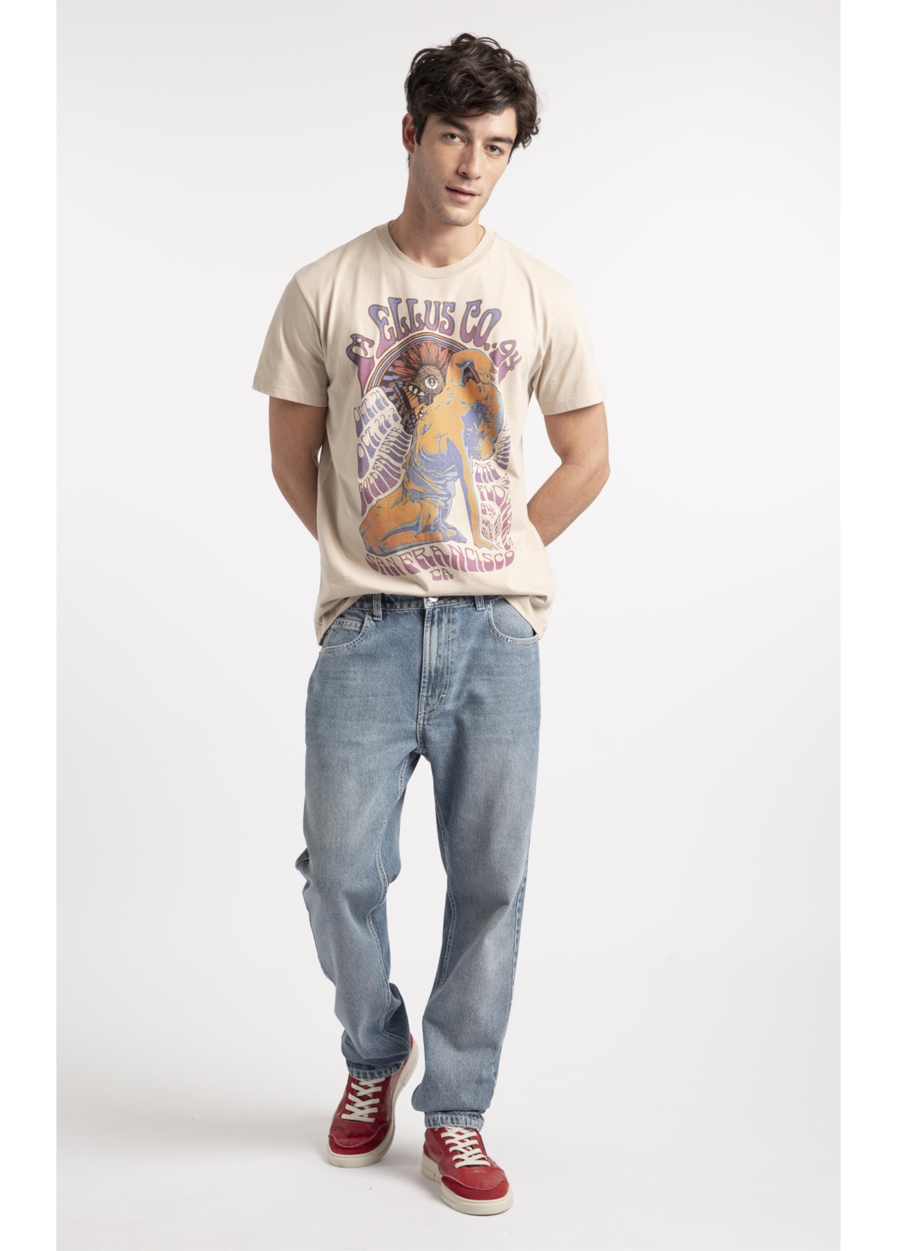 Calça Jeans Vintage Slim Lav. Claro C/Used