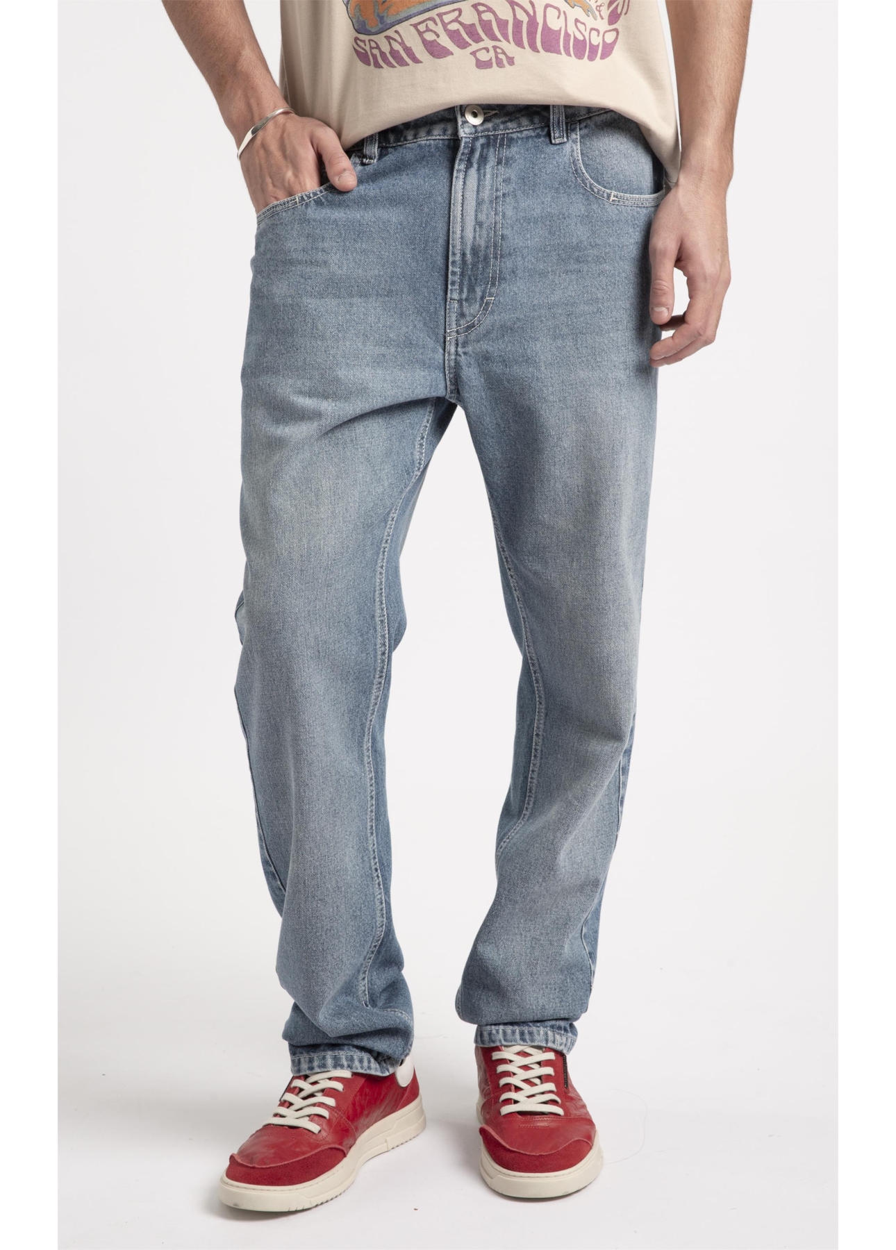 Calça Jeans Vintage Slim Lav. Claro C/Used