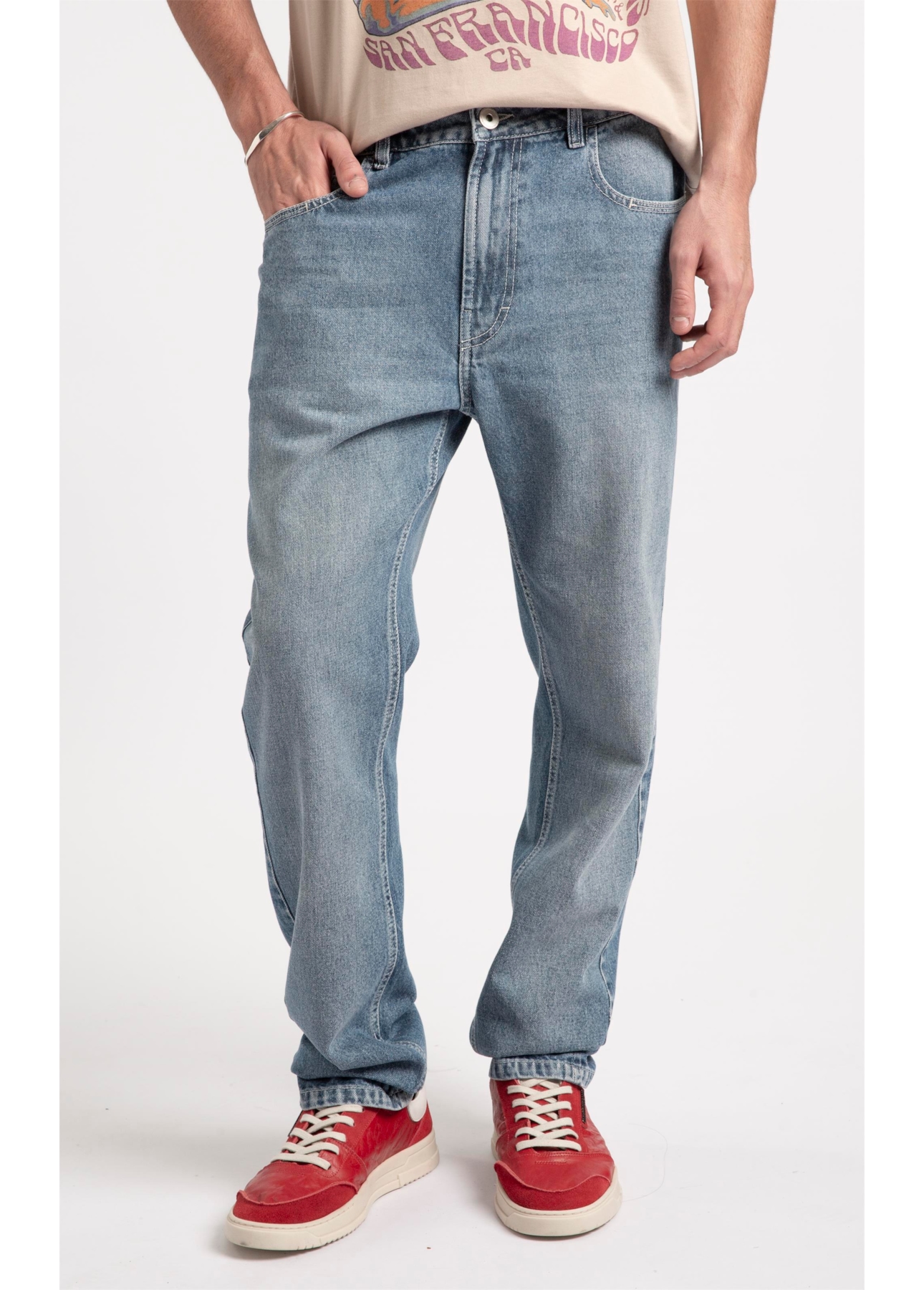 Calça Jeans Vintage Slim Lav. Claro C/Used