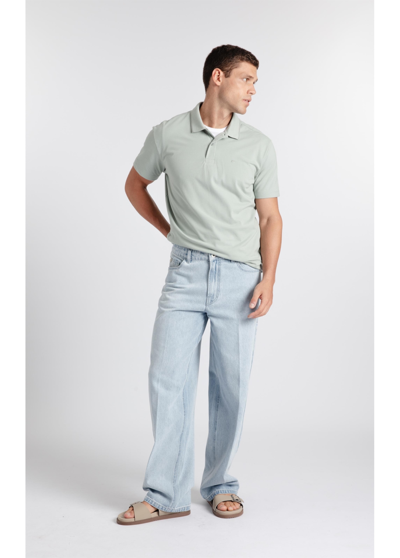 Calça Jeans Vintage Wide Lav. Claro Total