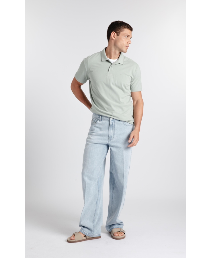 Calça Jeans Vintage Wide Lav. Claro Total