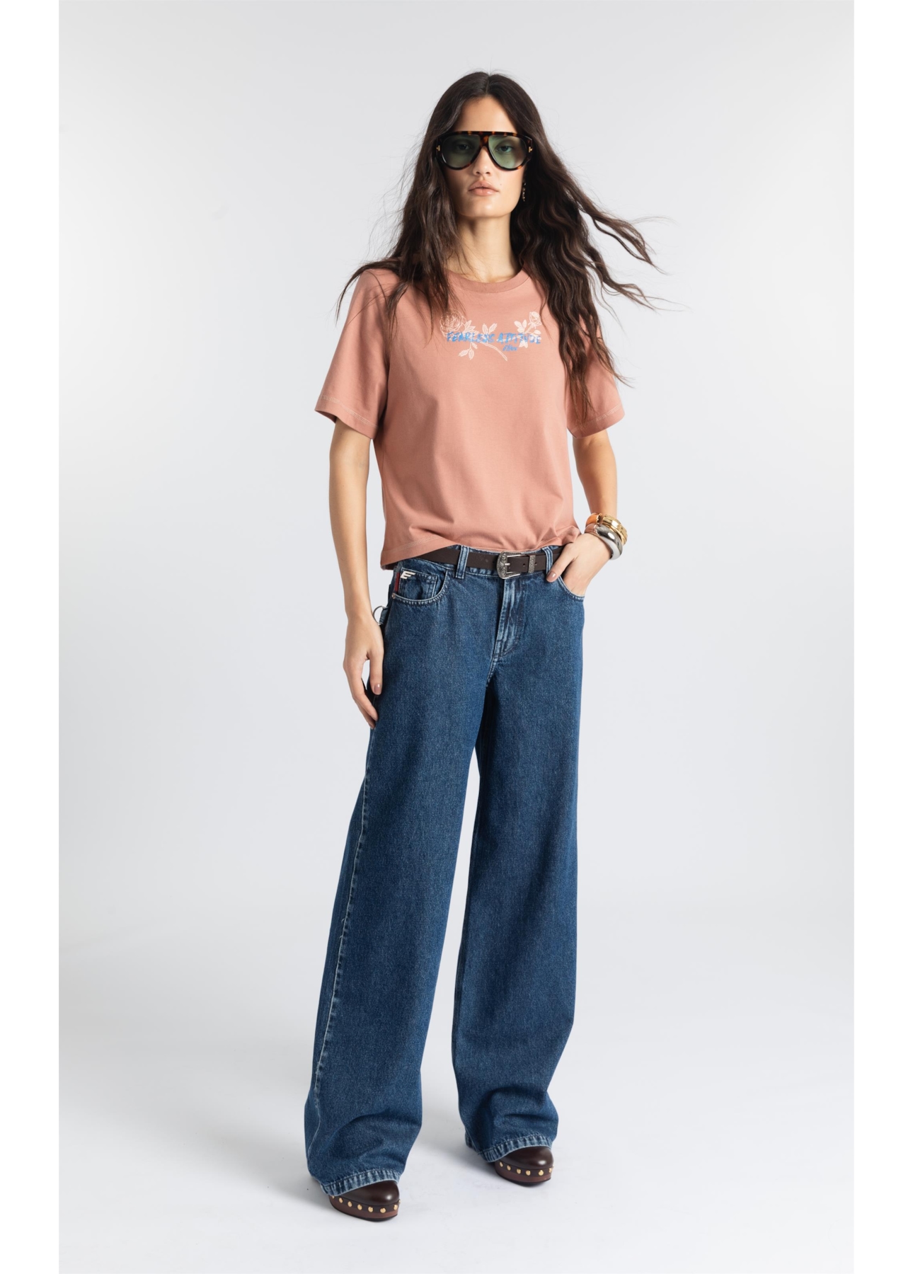Calça Jeans Vintage  Wide Leg Lav.Gisele Médio Total