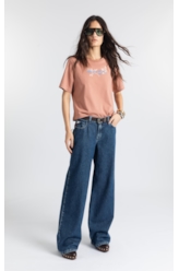 Calça Jeans Vintage  Wide Leg Lav.Gisele Médio Total