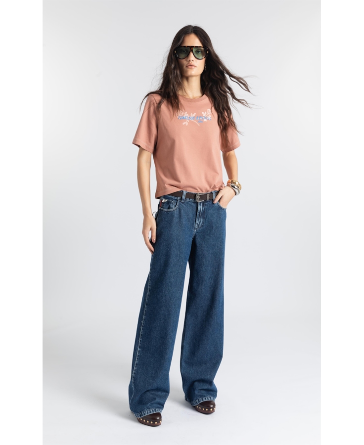 Calça Jeans Vintage  Wide Leg Lav.Gisele Médio Total