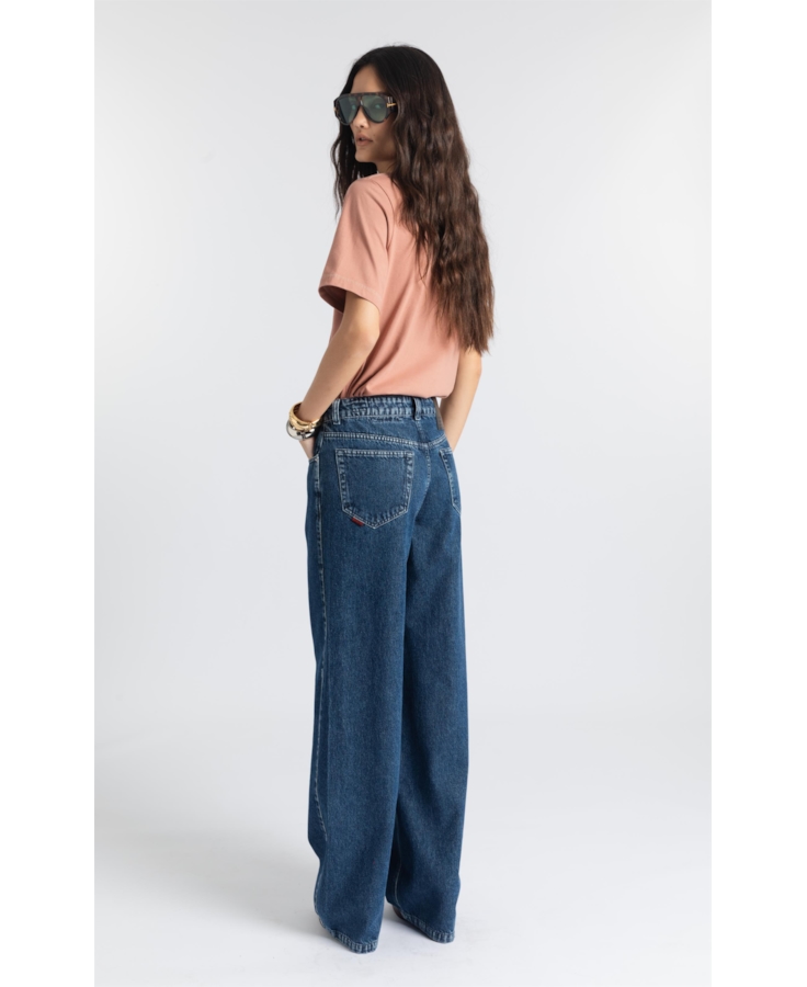 Calça Jeans Vintage  Wide Leg Lav.Gisele Médio Total