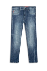 Calça Jeans Visco Indigo Elastic Motorcycle Lav. Escuro C/ Tie Dye