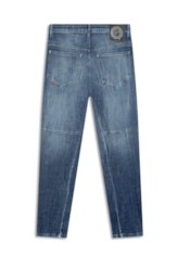 Calça Jeans Visco Indigo Elastic Motorcycle Lav. Escuro C/ Tie Dye