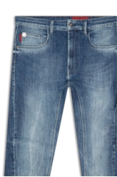 Calça Jeans Visco Indigo Elastic Motorcycle Lav. Escuro C/ Tie Dye