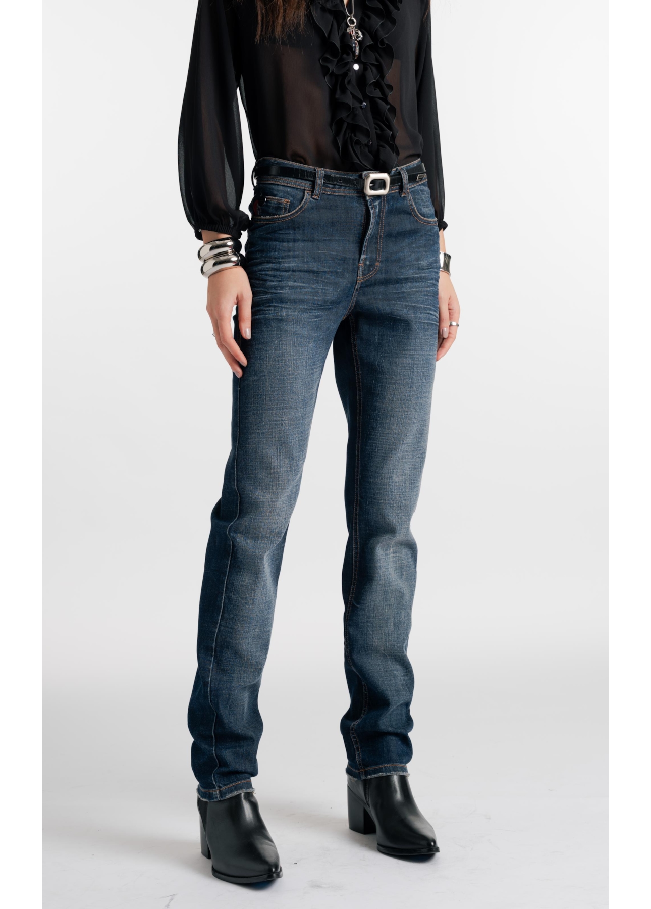 Calça Jeans Visco Indigo Elastic (Skinny) Filigrana Lav.Escuro C/ Matiz+3d
