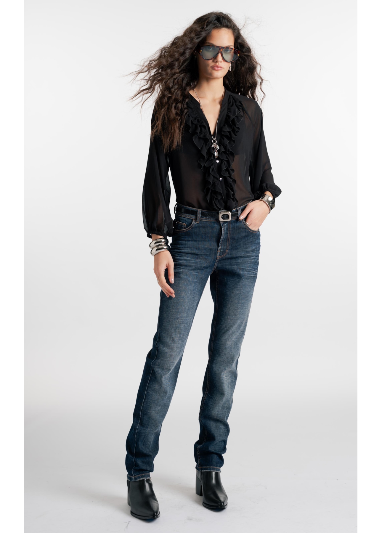 Calça Jeans Visco Indigo Elastic (Skinny) Filigrana Lav.Escuro C/ Matiz+3d
