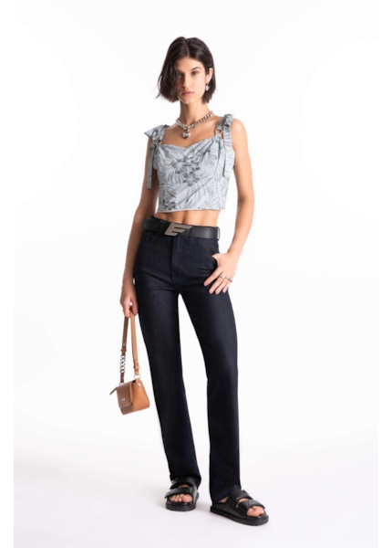 Calça Jeans Visco Indigo Reta Amaciado Com Resina