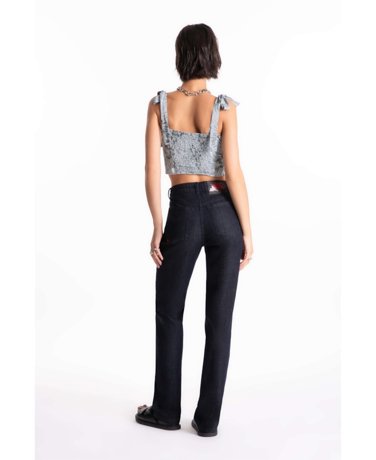 Calça Jeans Visco Indigo Reta Amaciado Com Resina