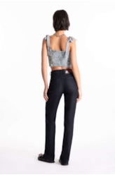 Calça Jeans Visco Indigo Reta Amaciado Com Resina