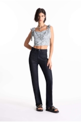 Calça Jeans Visco Indigo Reta Amaciado Com Resina