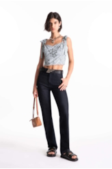 Calça Jeans Visco Indigo Reta Amaciado Com Resina