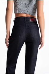 Calça Jeans Visco Indigo Reta Amaciado Com Resina