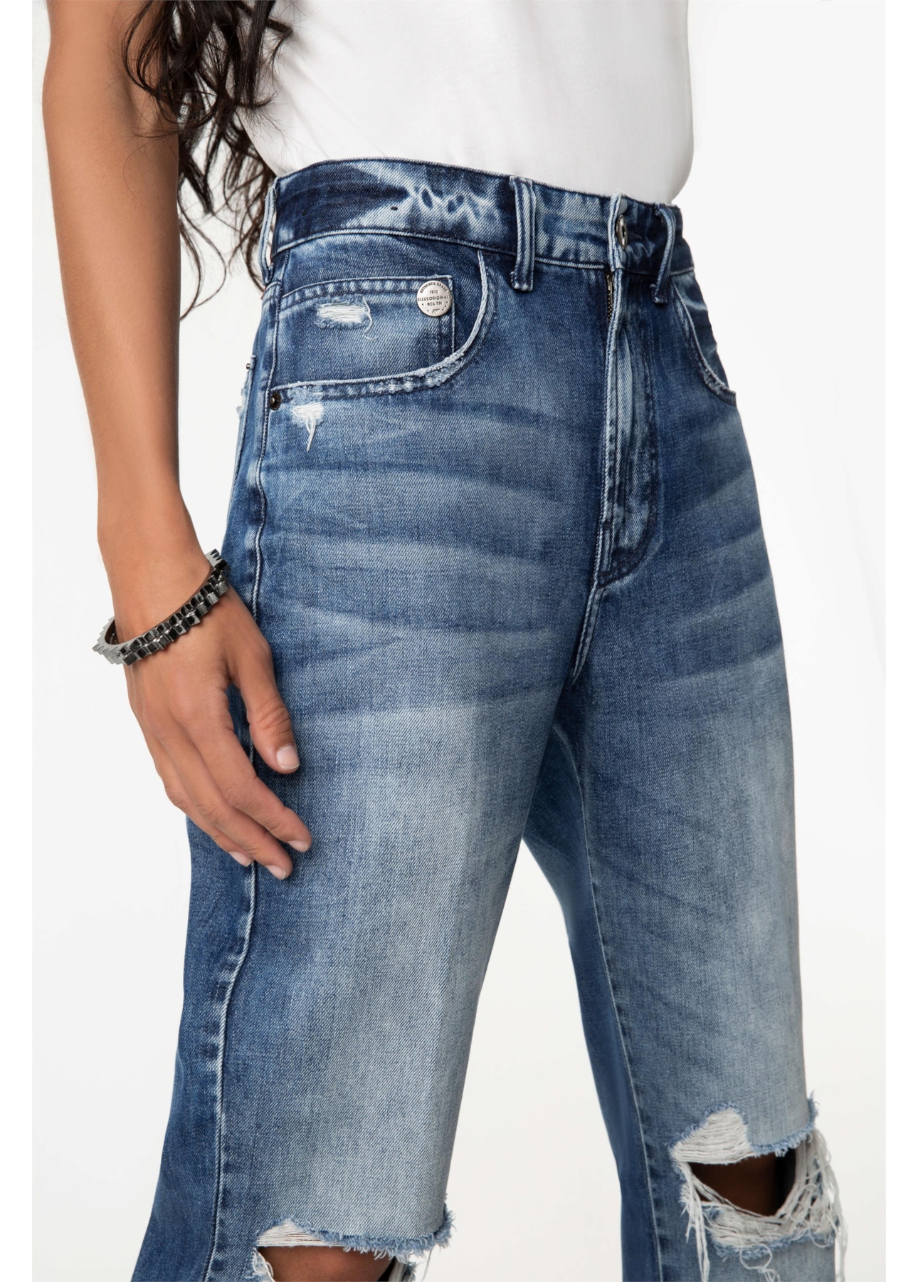 Calça Jeans Vulcan Slouch Lav.Medio C/ Rebolo