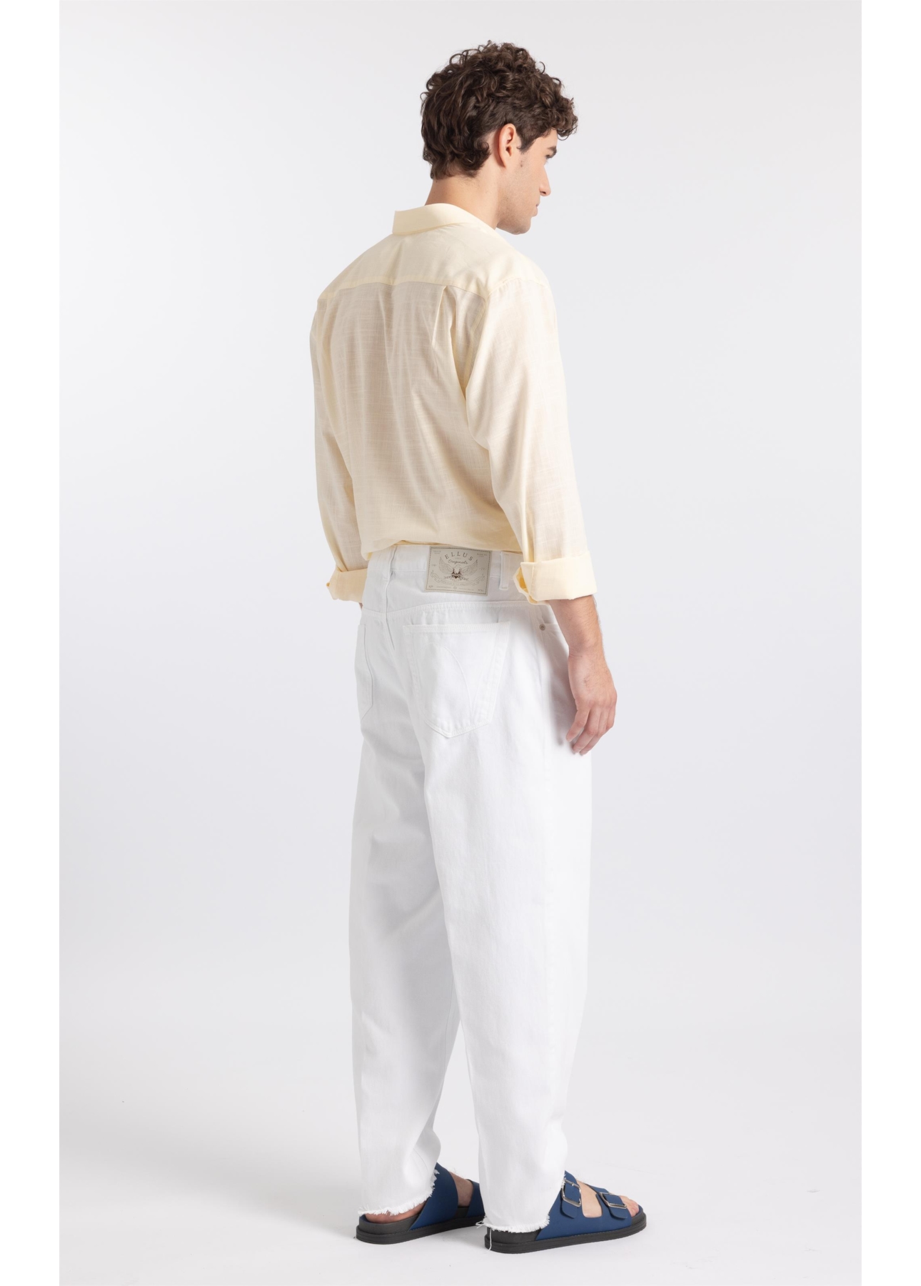 Calça Jeans White Denim Baggy Filigrana Branco