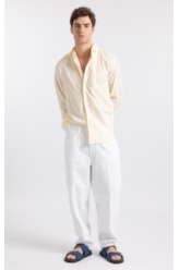 Calça Jeans White Denim Baggy Filigrana Branco