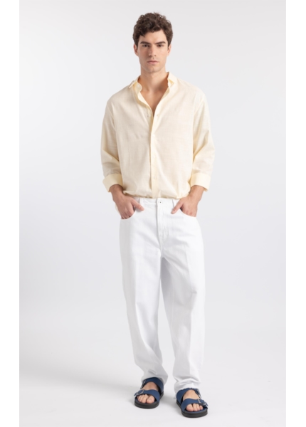 Calça Jeans White Denim Baggy Filigrana Branco