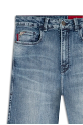 Calça Jeans Wide Leg Cropped 1622-Lav.Claro C/ Tie Dye