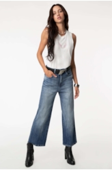 Calça Jeans Wide Leg Cropped 1622-Lav.Claro C/ Tie Dye