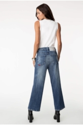 Calça Jeans Wide Leg Cropped 1622-Lav.Claro C/ Tie Dye