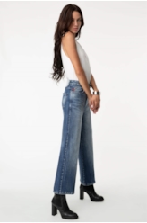 Calça Jeans Wide Leg Cropped 1622-Lav.Claro C/ Tie Dye