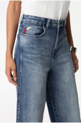 Calça Jeans Wide Leg Cropped 1622-Lav.Claro C/ Tie Dye