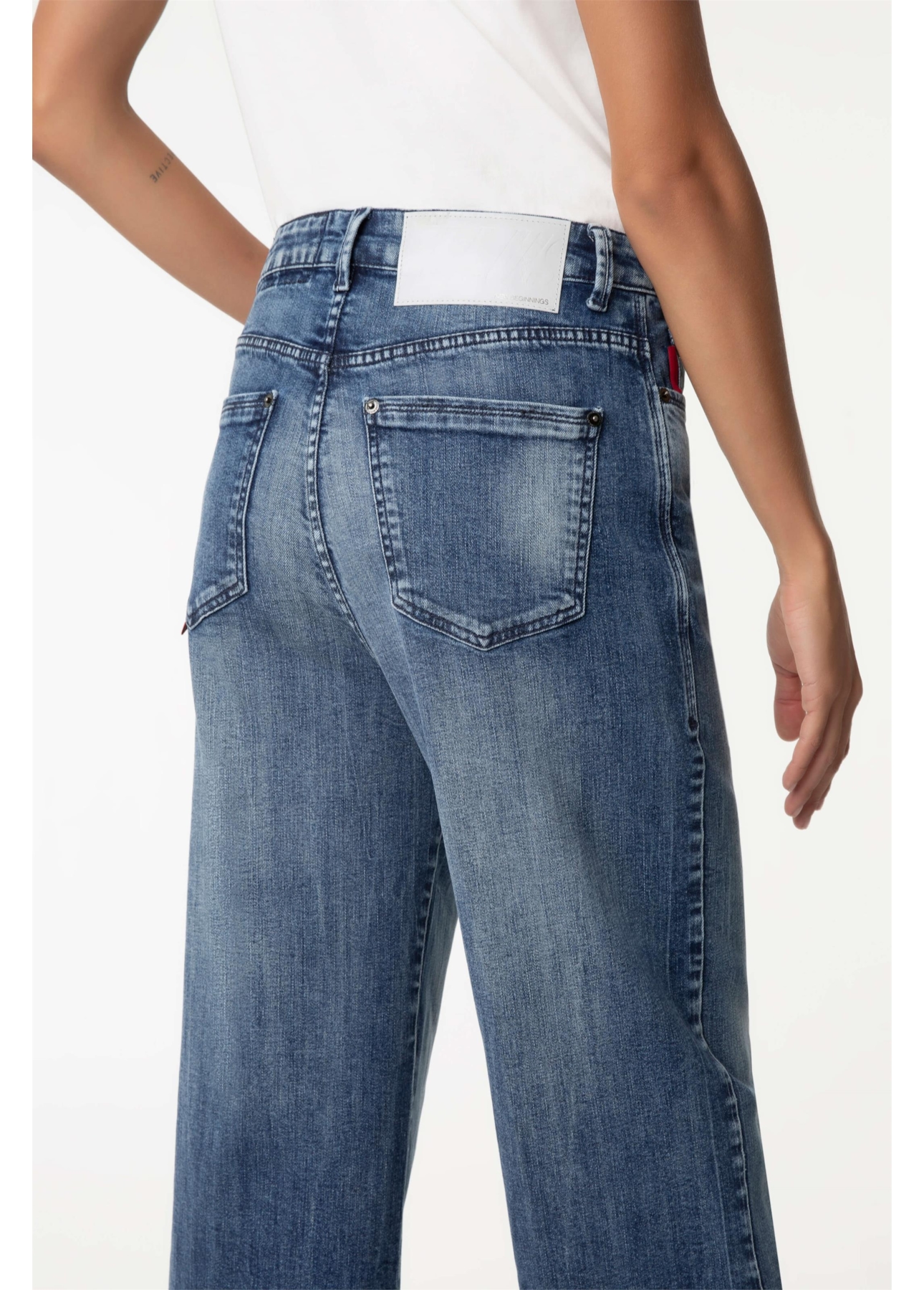 Calça Jeans Wide Leg Cropped 1622-Lav.Claro C/ Tie Dye