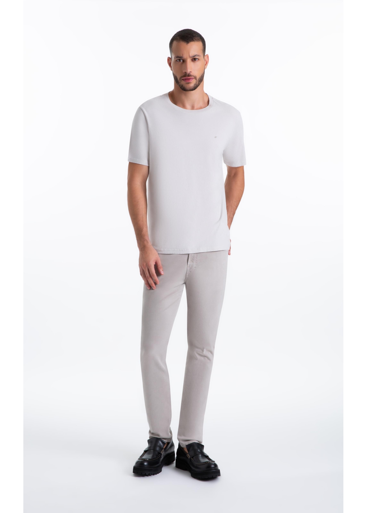 Calça Joggin Color Preppy Slim Silver