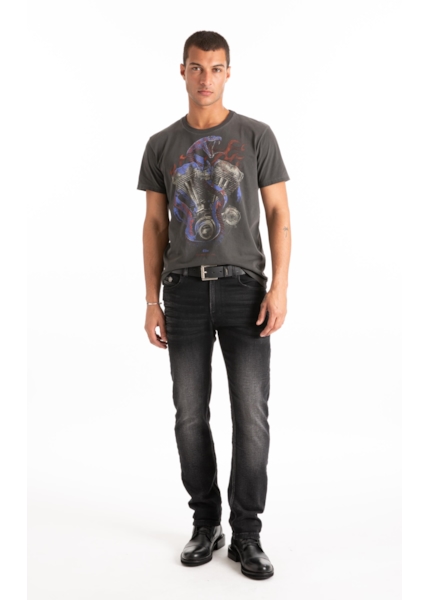 Calça Jogging Black Slim Lav.Black C/ 3d Pincelado