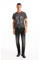 Calça Jogging Black Slim Lav.Black C/ 3d Pincelado