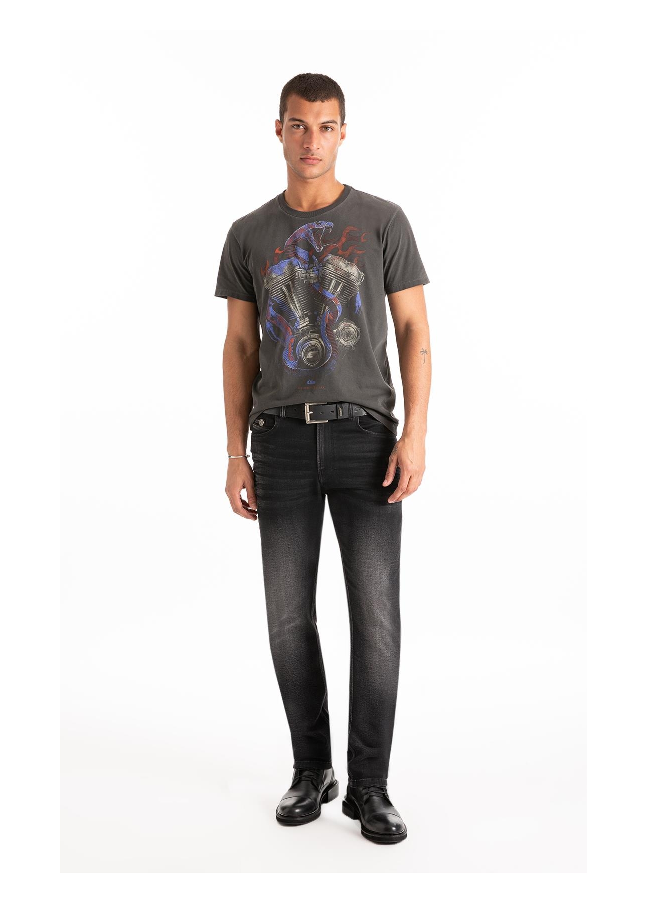 Calça Jogging Black Slim Lav.Black C/ 3d Pincelado