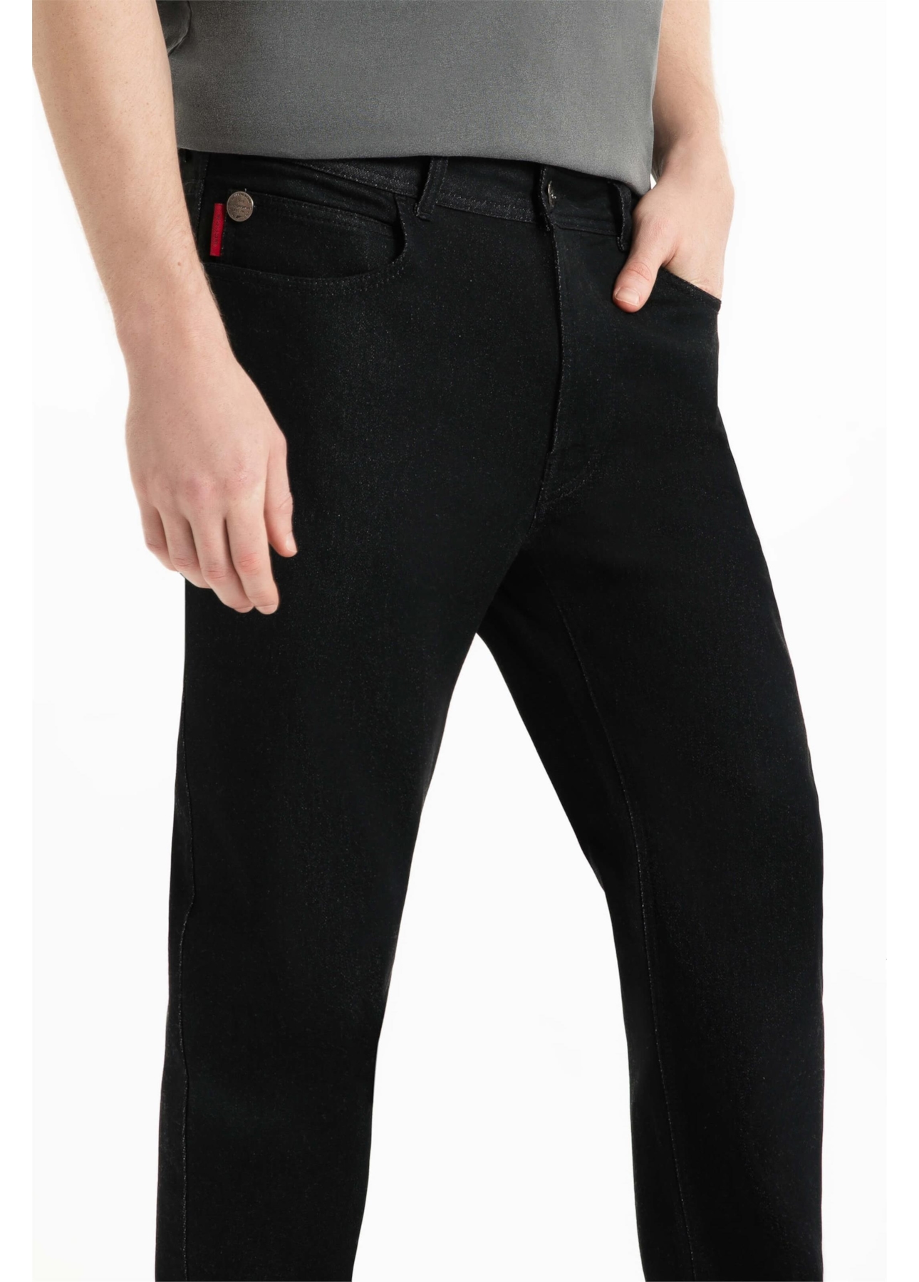 Calça Jogging Black Straight Lav.Amaciado C/ Resina