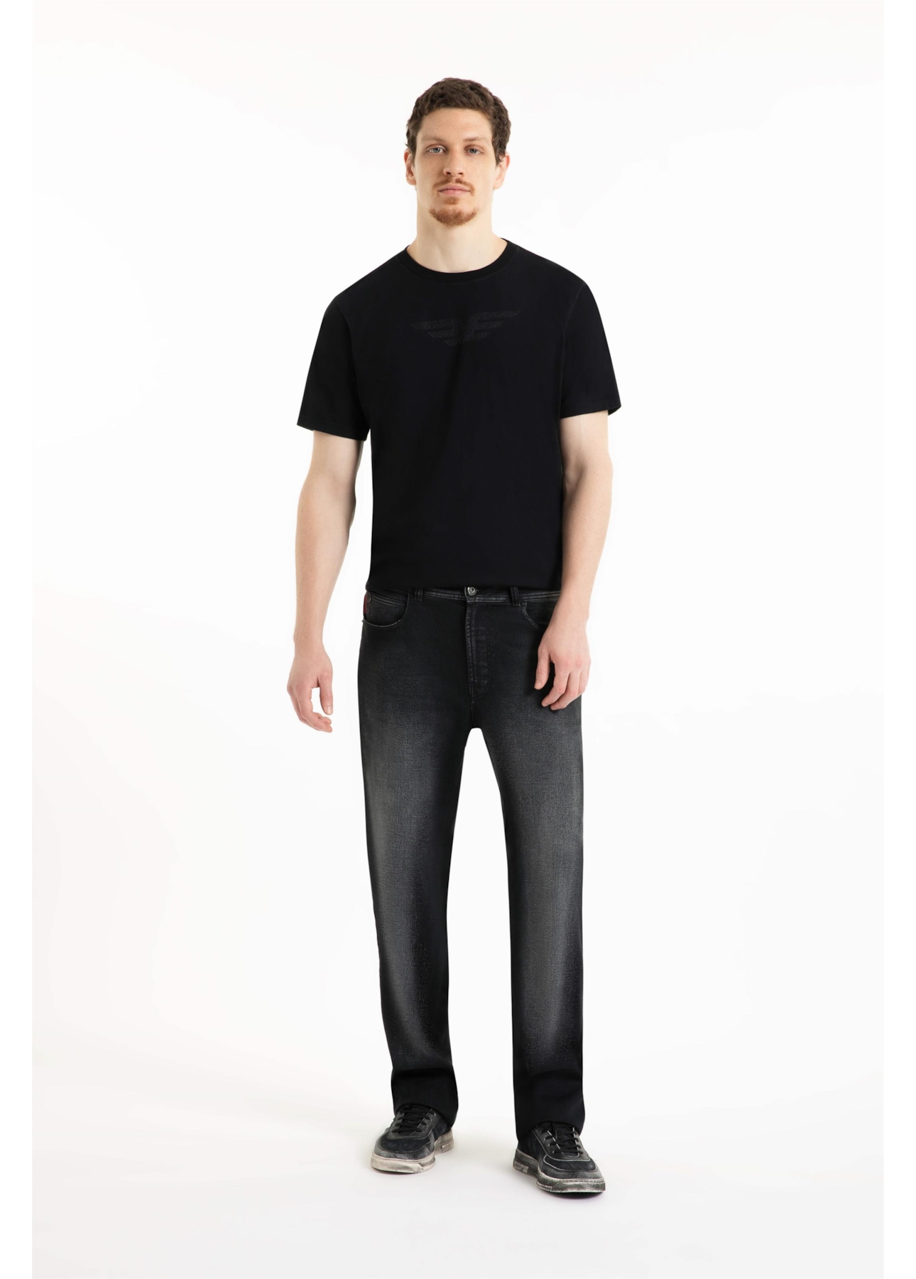 Calça Jogging Black Straight  Lav. Escuro C/ Tie Dye