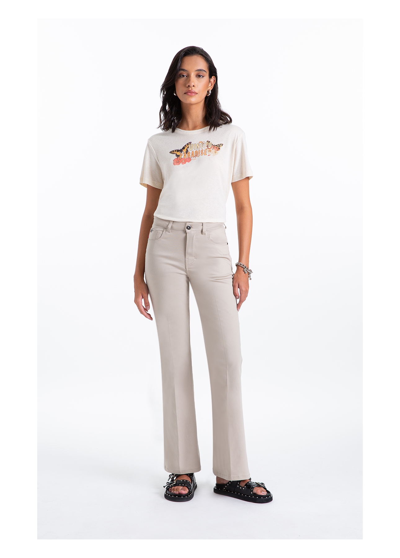 Calça Jogging Color Flare Caqui