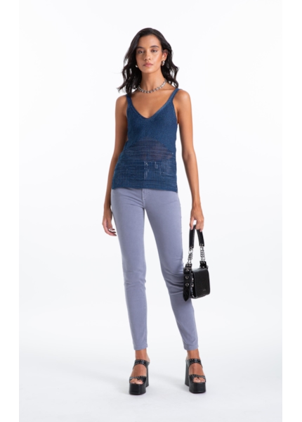 Calça Jogging Color Gisele Skinny 5 Pockets Blue Vintage