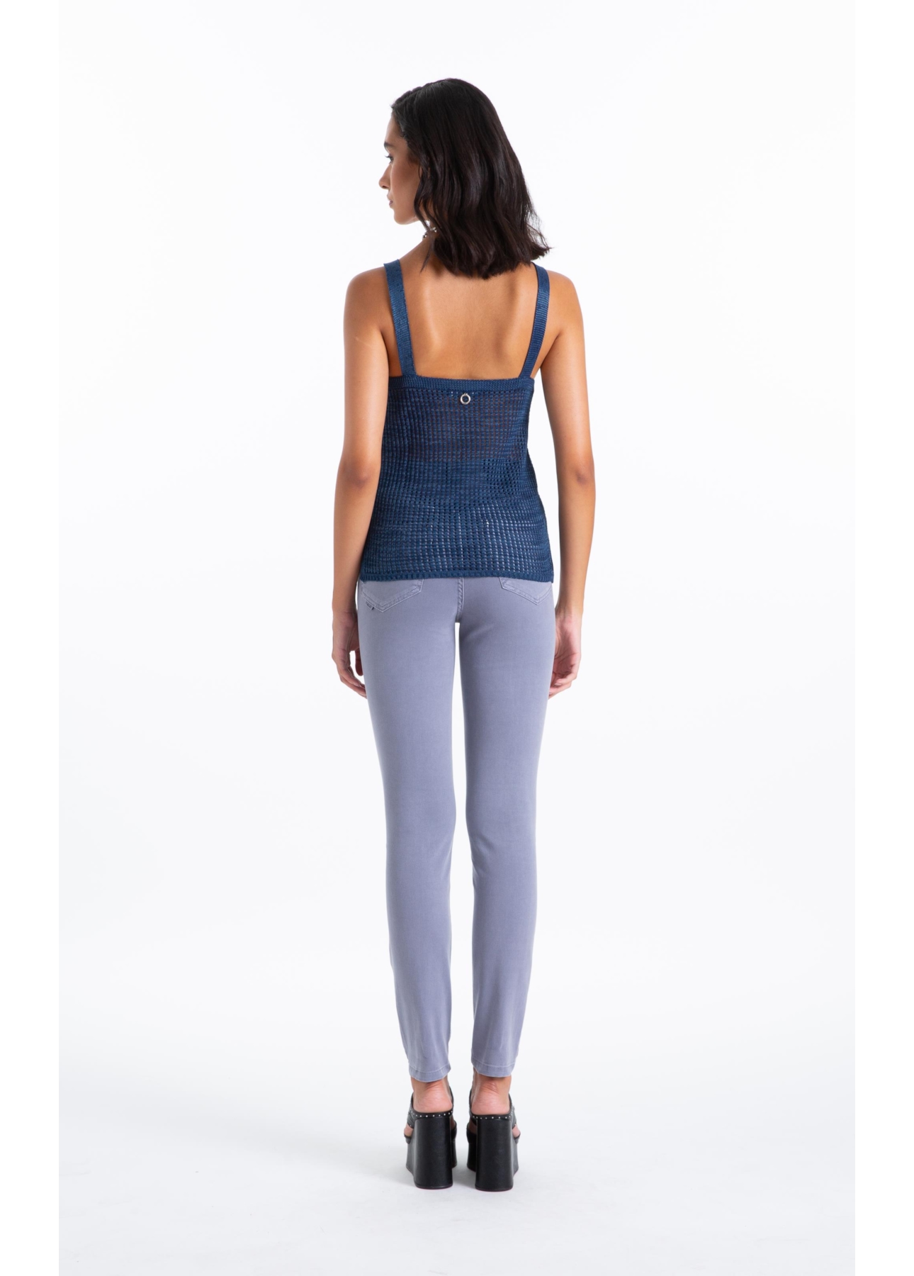 Calça Jogging Color Gisele Skinny 5 Pockets Blue Vintage