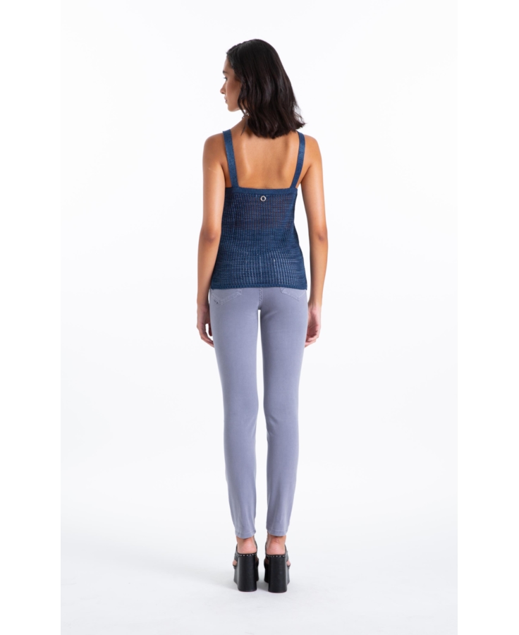 Calça Jogging Color Gisele Skinny 5 Pockets Blue Vintage