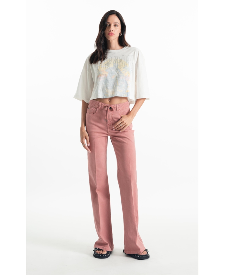 Calça Jogging Color Preppy Flare Et. Zetex Blush