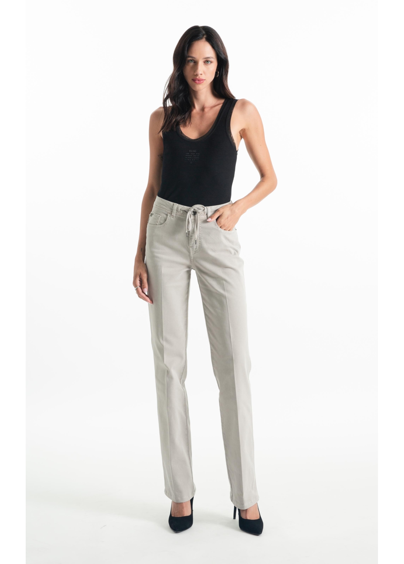 Calça Jogging Color Preppy Reta Et. Zetex Silver
