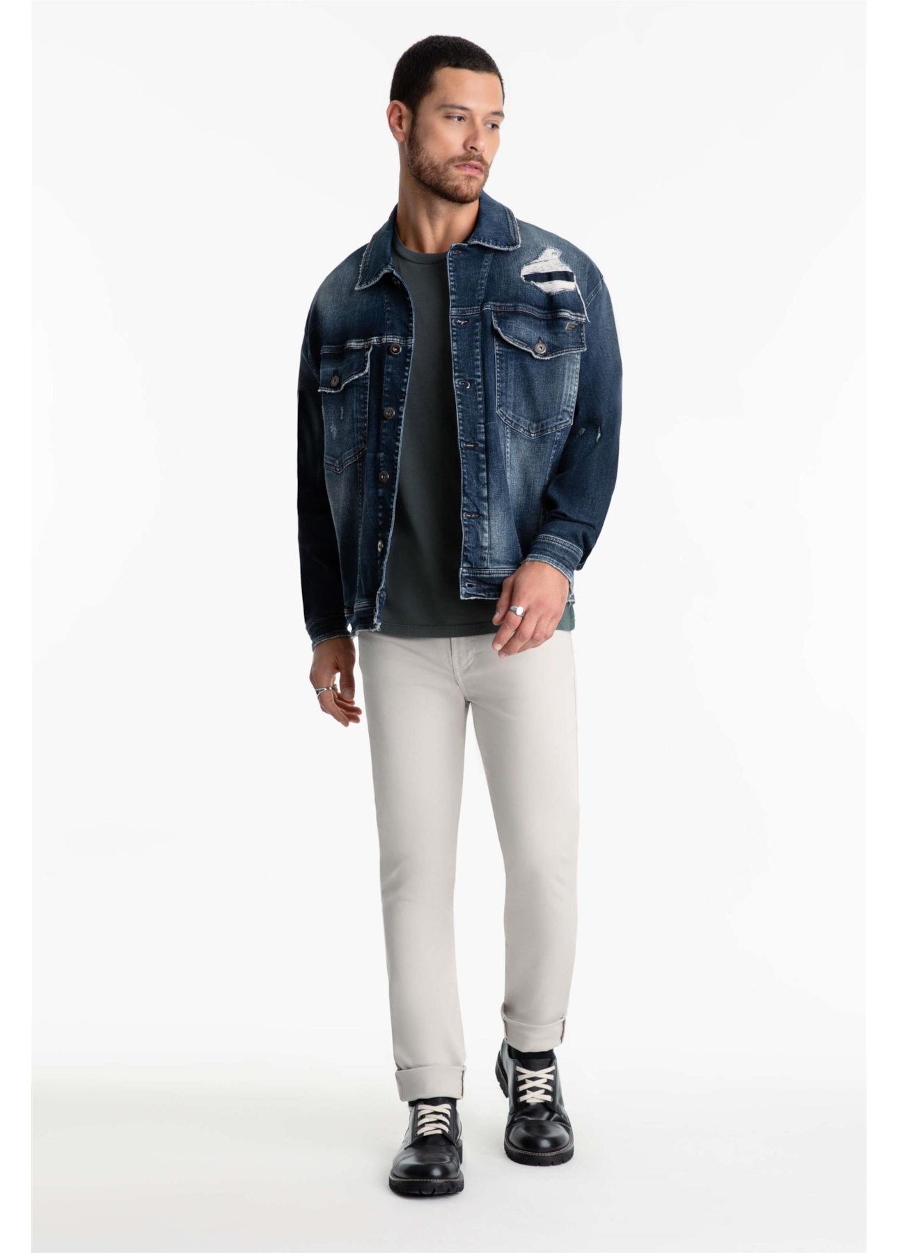 Calça Jogging Color Slim Cinza Claro