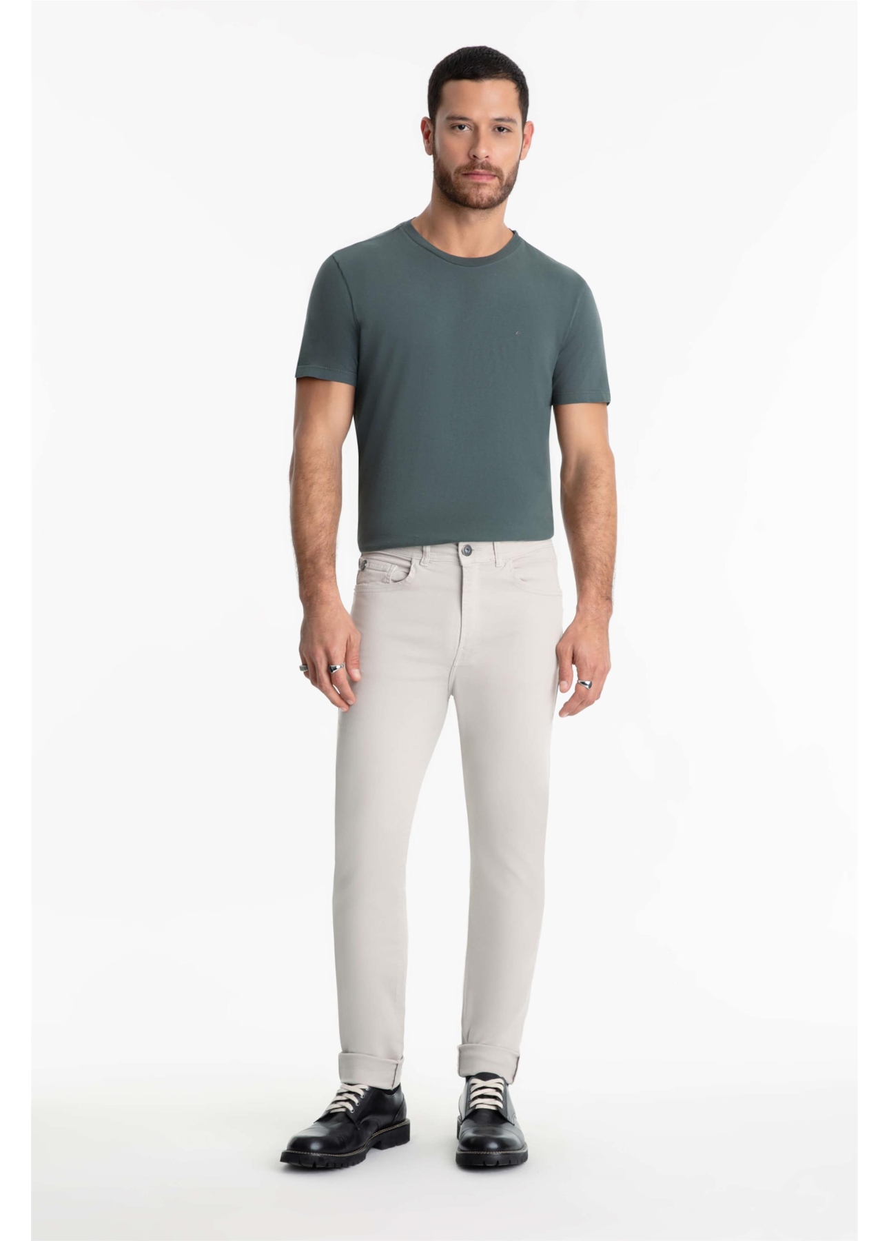 Calça Jogging Color Slim Cinza Claro