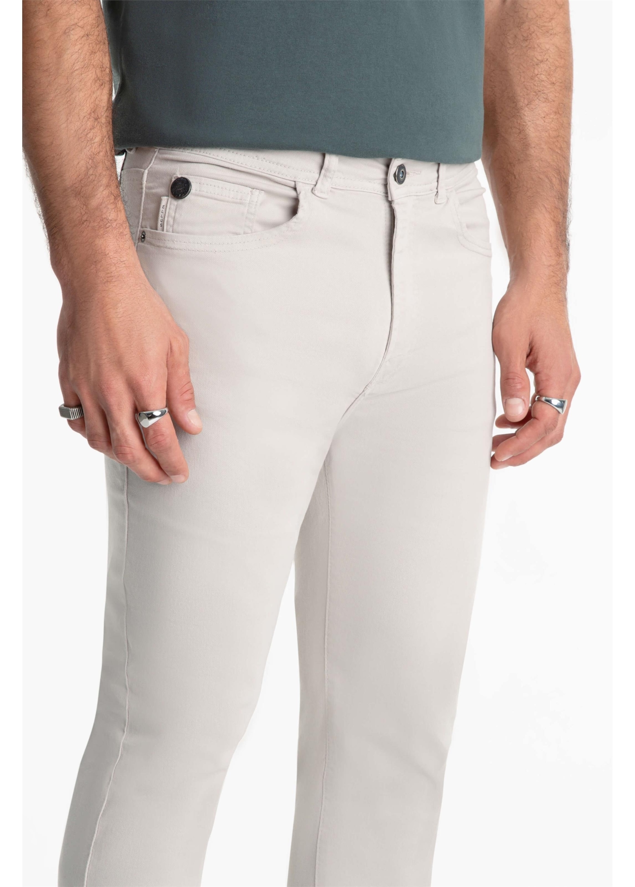Calça Jogging Color Slim Cinza Claro