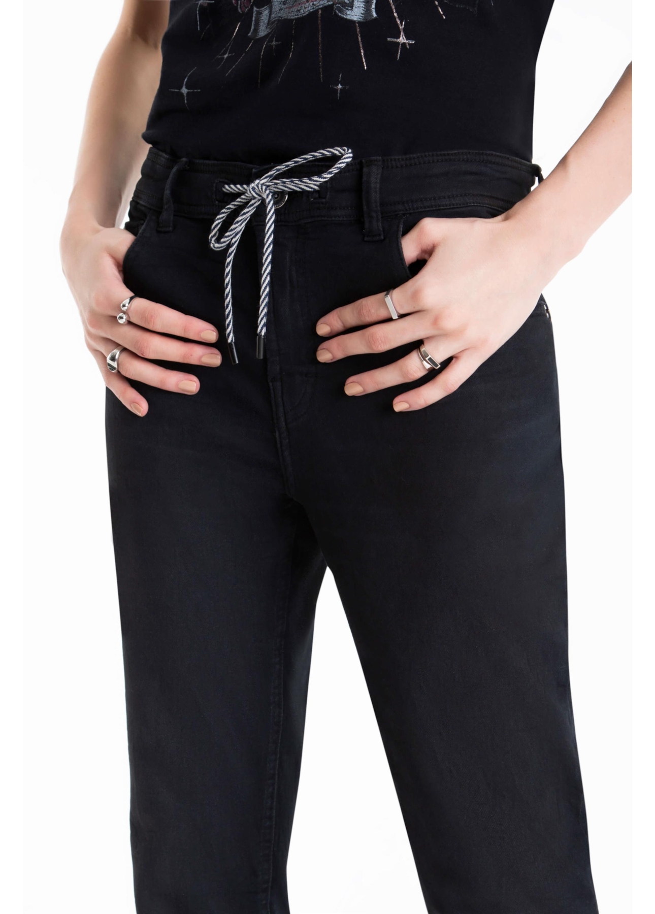 Calca Jogging Indigo Preppy 1658-Lav.Escuro C/ Jato