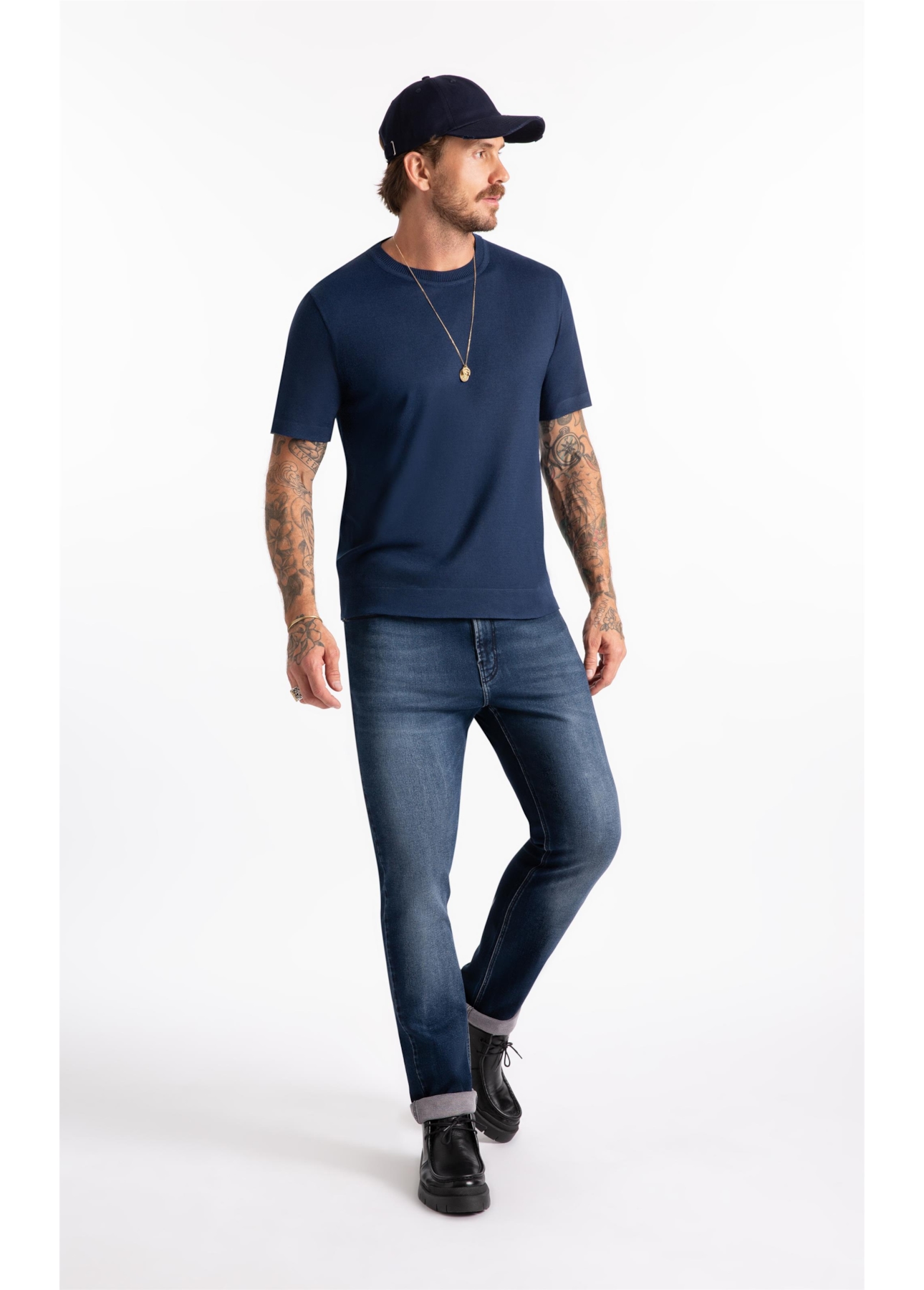 Calça Jogging Intense Blue Slim Lav.Escuro c Tie Dye