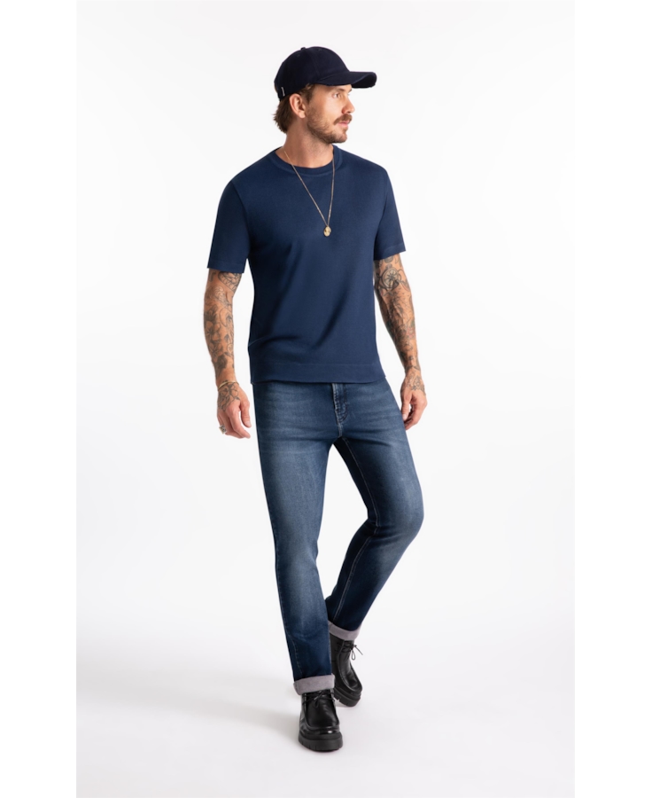 Calça Jogging Intense Blue Slim Lav.Escuro c Tie Dye