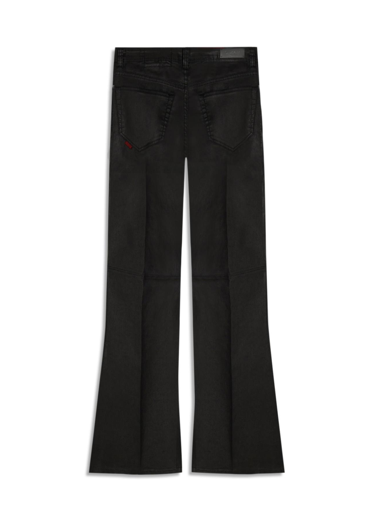 Calça Leather Color Skinny Flare Preto