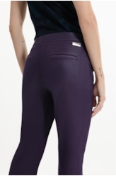 Calça Leather Denim Buckle Carrot Beringela
